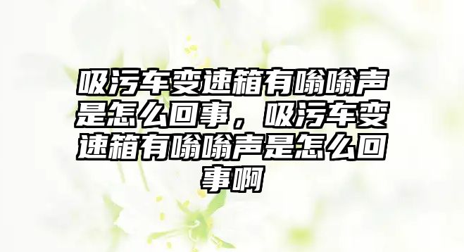 吸污車變速箱有嗡嗡聲是怎么回事，吸污車變速箱有嗡嗡聲是怎么回事啊